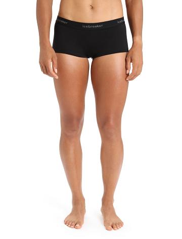 Dámské Spodní Prádlo Icebreaker Merino 200 Oasis Thermal Boy Shorts Černé | CZ 1262WNBY